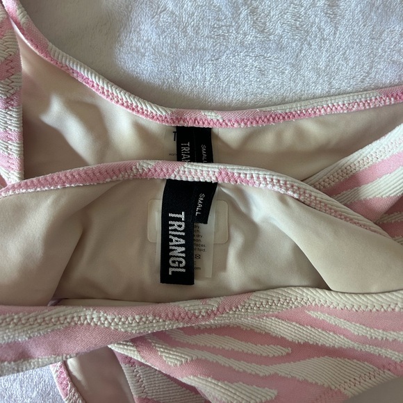 Pink Zebra Print Triangl One Shoulder Bikini - Picture 2 of 4